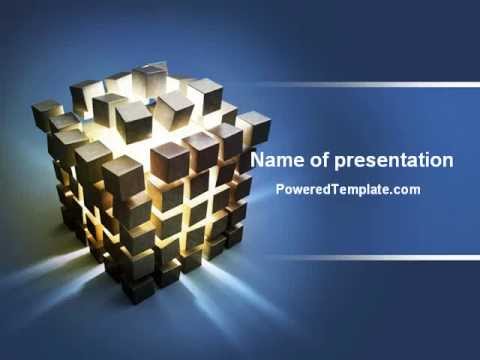 Cube Pieces Concept Powerpoint Template By Poweredtemplate Com