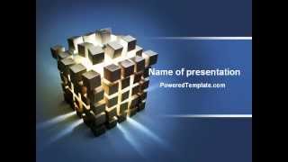 Cube Pieces Concept PowerPoint Template by PoweredTemplate.com