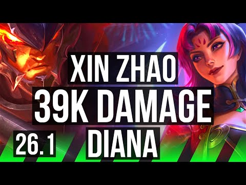 XIN ZHAO vs DIANA (JGL) | 39K damage, Good KDA: 21/2/9 | TR Grandmaster | 26.1