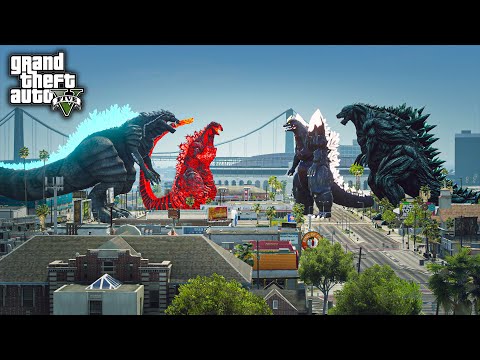 Godzilla Earth, Spacegodzilla Vs Ultima Godzilla, Shin Godzilla Epic Battle ( GTA V Mods )