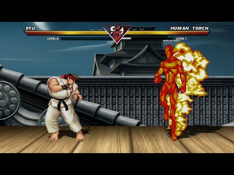 RYU vs HUMAN TORCH - Highest Level Incredible Epic Fight!