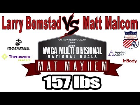 Larry Bomstad vs Matt Malcom 157 lbs | Division 2 | 2018 NWCA Multi Divisional National Duals