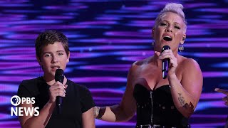 WATCH: P!NK and her daughter perform &#39;What about Us&#39; at 2024 Democratic National Convention