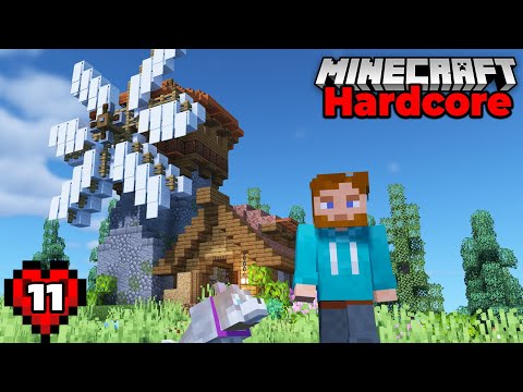 Minecraft Hardcore Let's Play : My NEW Favorite Windmill Build!!