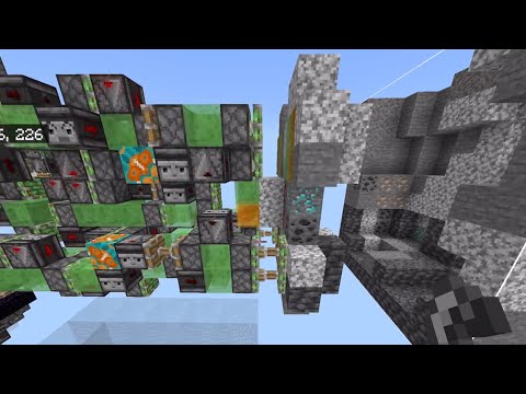 MECKENICAL REDSTONER | bedrock quarry tech showcase with moss ore separator | MINECRAFT BEDROCK IOS