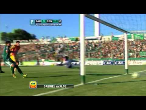 Gol de Ávalos. Sarmiento 1 - Crucero 1. Fecha 20. Torneo Primera B Nacional. 2014. FPT.