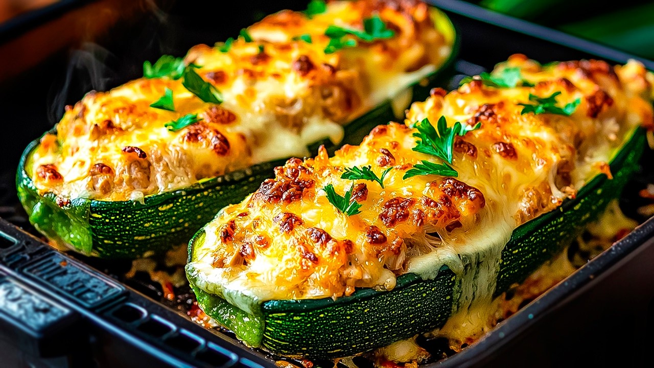 Air Fryer Stuffed Zucchini Boats with Creamy Mashed Potatoes by Frische Rezepte — recipe photo