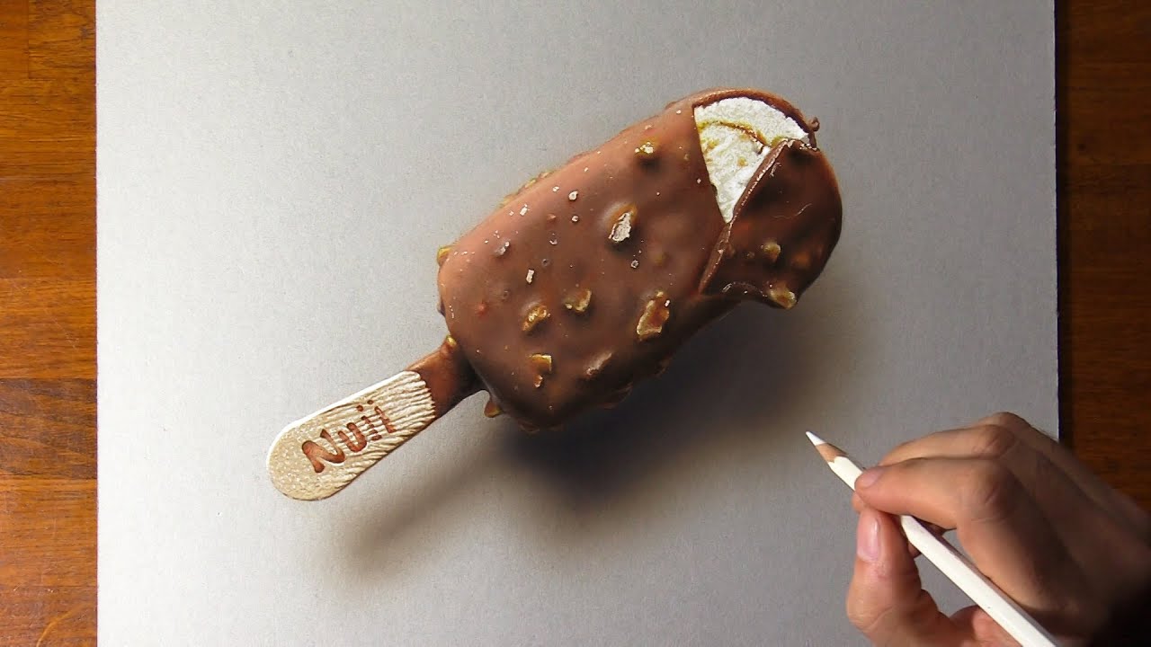 3d painting chocolate icecream by marcello barenghi