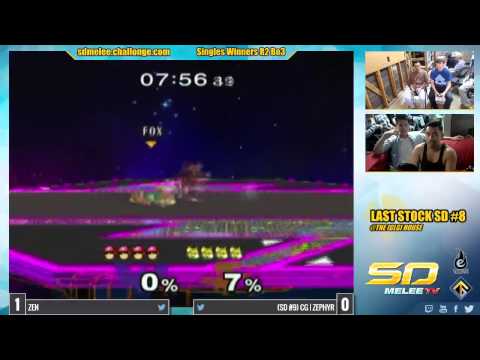 Last Stock SD #8 - Zen (Falco, Falcon) vs CG | Zephyr (Fox) SSBM Winners R2 - Melee