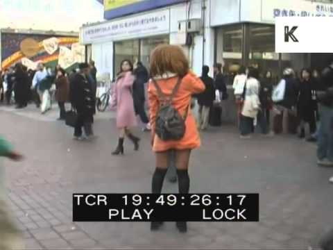 1999 Japan, Mobile Phones, Street Style, 1990s Archive Footage
