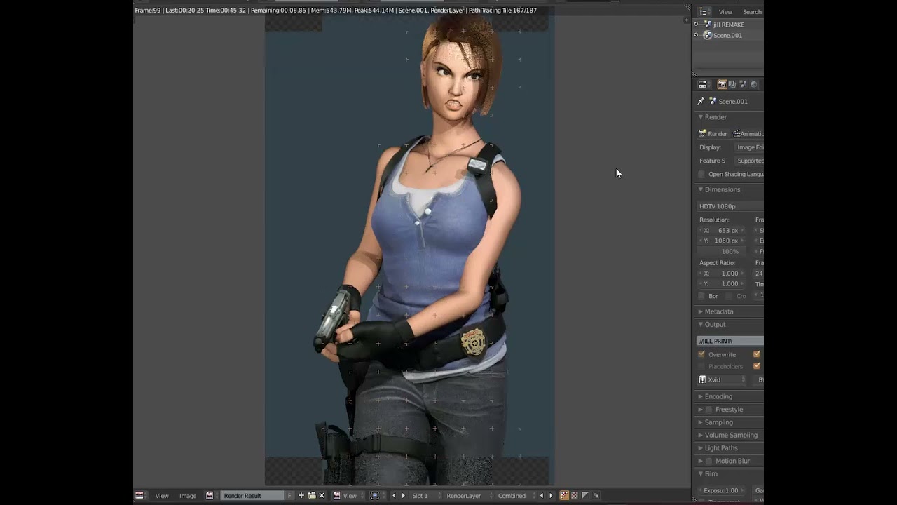 Jill Valentine 1996 Quality Original All Version 3D Model