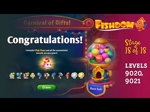 #fishdom carnaval of gifls! part 15 levels 9020, 9021