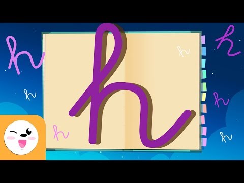 Letra H con caligrafía enlazada - El abecedario para niños