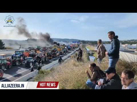 French Farmers' Protest: A9 Narbonne Toll Booth Standoff