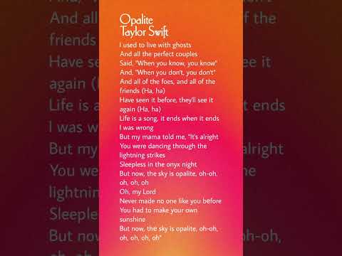 Taylor Swift - Opalite #lyrics #taylorswift #opalite