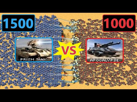 1500 Prism Tanks vs 1000 Apocalypse - Same Cost - Red Alert 2