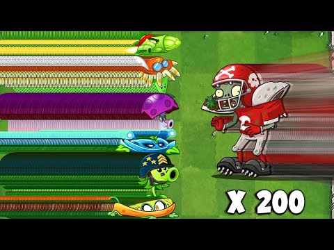 PvZ2 Challenge - 100 Plants Max Level Vs 200 All-Star Zombie - Who WIll Win ?