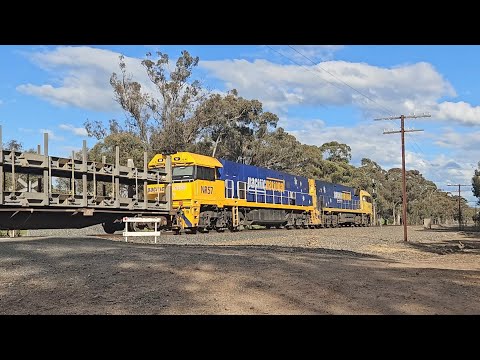 2PM5 PN up "Linfox Express #1" (NR11, NR57), Perth to Melbourne, 1555, 18/9/25, Deep Lead VIC 