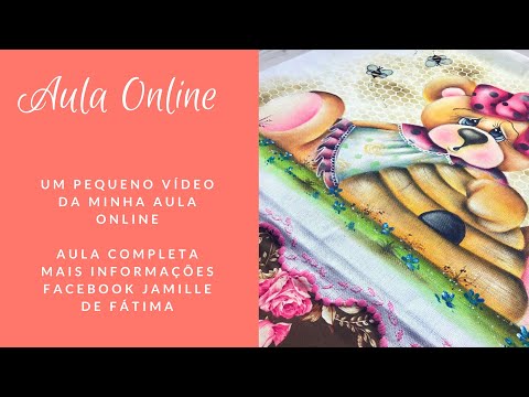 Aula Online Pintura em Tecido Ursinha na Colméia