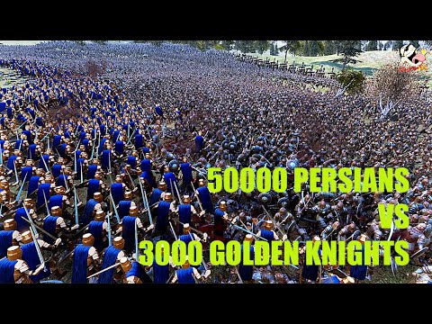 50000 PERSIANS + 200 CATAPULTS VS 3000 GOLDEN KNIGHTS | ULTIMATE EPIC BATTLE SIMULATOR
