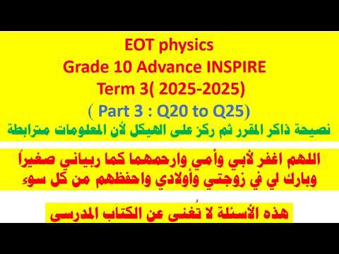Advance INSPIRE Term 3 (Part 3 : Q20 to Q25)