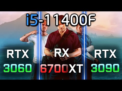 Intel i5-11400F  + RTX 3060 vs RX 6700 XT vs RTX 3090 // Test in 8 Games