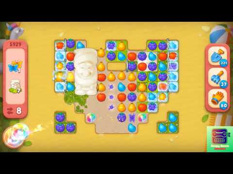 Gardenscapes Hard Level 5929 - No Booster - 15 Moves