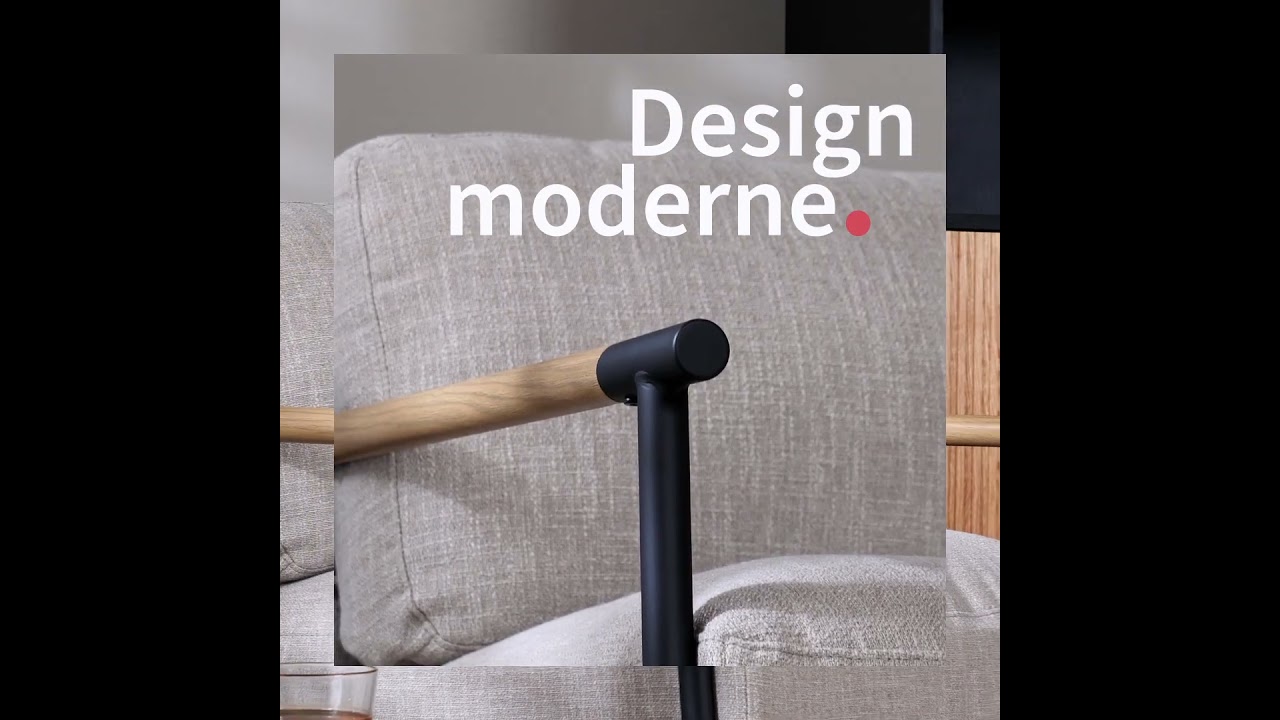 Fauteuil Jade tissu lin blanc cassé