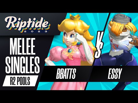 Bbatts (Peach) vs essy (Sheik) - Melee Singles Round 2 Pools - Riptide 2023