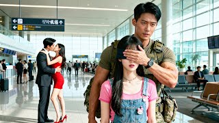 At the airport I catch my boyfriend cheating a handsome officer gently covers my eyes