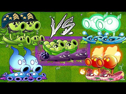 5 Best Peashooter + Vine Plants Bettles - Who Will Win ? - PvZ2 Plants vs Plants