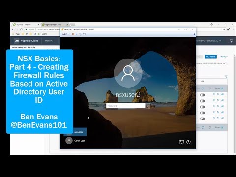 NSX Basics - Creating Firewall Rules Based on Active Directory User ID