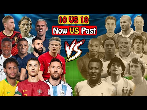 10 VS 10 New Legends VS Old Legends Neymar Mbappe Ronaldo Messi Haaland Vinicius VS Maradona Pele R9