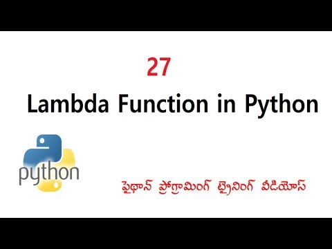 Lambda Function In Python Telugu Vlr Training Class 27