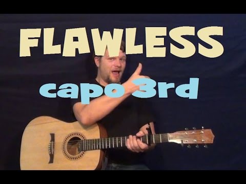 Flawless (Beyonce) Easy Guitar Lesson How to Play Tutorial