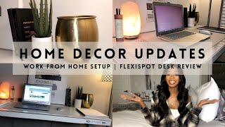 WORK FROM HOME DESK SETUP + AMAZON MUST HAVES | FLEXISPOT STANDING DESK REVIEW | OFFICE DECOR 2021