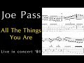 Joe Pass All The Things You Are (Live In Concert 1991) Guitar Transcription