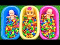Satisfying Video ASMR 3 Full Bathtub Of Rainbow Candy With Magic Skittles Slime Cutting 99
