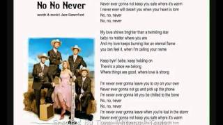 Texas Lightning No No Never Words &amp; Music
