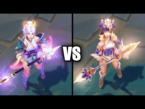 Prestige Spirit Blossom Lux vs Prestige Porcelain Lux Skins Comparison (League of Legends)