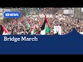 An Estimated 90 000 Pro Palestinian Protesters Walk Across Sydney Harbour Bridge ABC NEWS