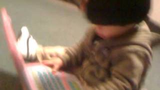 My nephew Michael playing Etch a Sketch