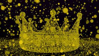 Golden Royal Crown From Particles Rotating Seamless Loop 4K With Bokeh