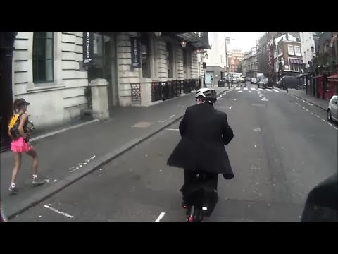 Girl jogging in short skirt causes near miss