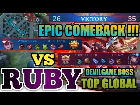 CRAZY EPIC COMEBACK EVER 2021 IN RANKED LEGEND DEVILGAME MOBILE LEGENDS - RUBY BEST BUILD 2021