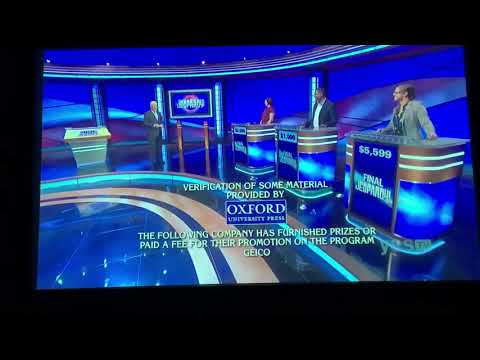 Jeopardy short end credits, Kendra Blanchette Day 3 (12/11/20)