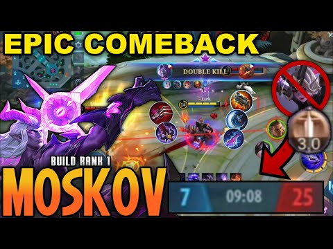 EPIC COMEBACK!! (Almost Defeat) MOSKOV BEST BUILD 2022 SIDELANE!! BUILD TOP 1 GLOBAL MOSKOV ML
