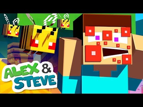 BEES ATTACK - Alex and Steve Life (Minecraft Animation)