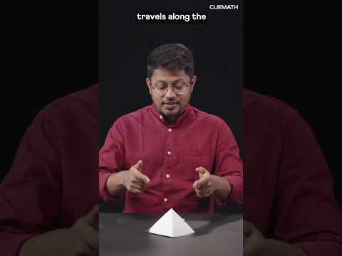 Shortest path — just open up the pyramid