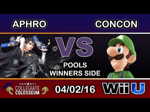 Tespa Collegiate: Aphro (Bayonetta) Vs. SCB | ConCon (Luigi) Pools Winners - Smash Wii U